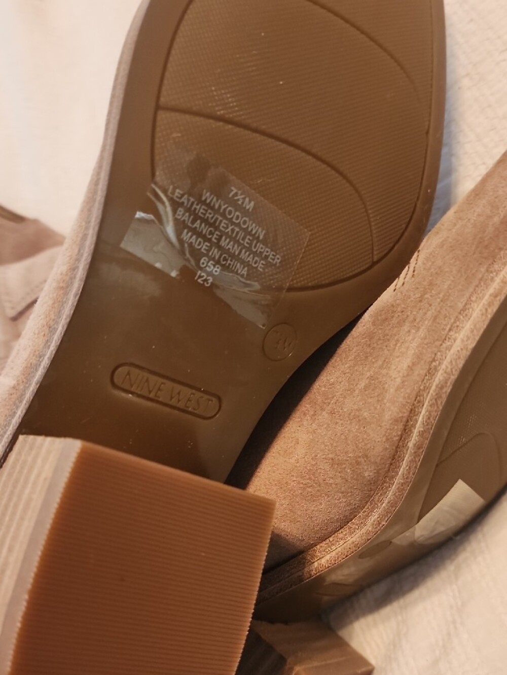Nine West Taupe Suede Lace-Up Western Ankle Boots - Picture 8 of 8